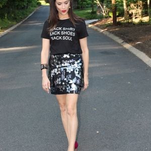 faux Leather floral print Mini skirt